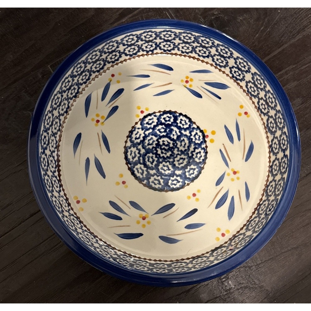 Temptations Old World Blue‎ Floral 9 Inch Round Pie Quiche Pan Casserole Baker